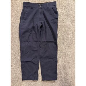CAT Pants Mens 32x30 Navy Blue Caterpillar Canvas Utility Work Trousers Stretch
